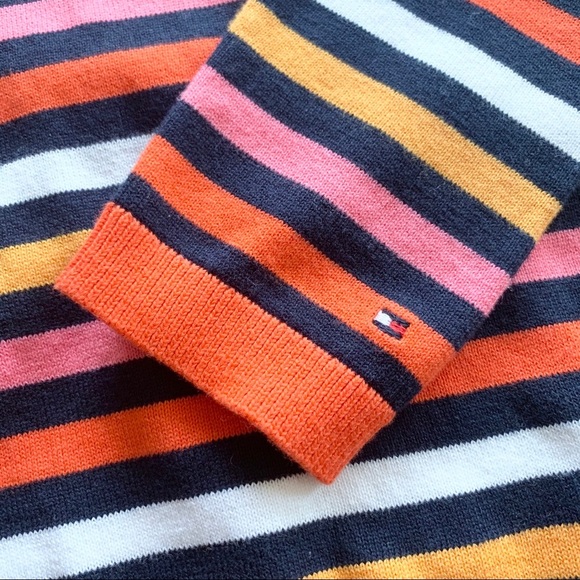 🌸New🌸 Tommy Hilfiger V-neck Striped Sweater XS - Picture 5 of 7